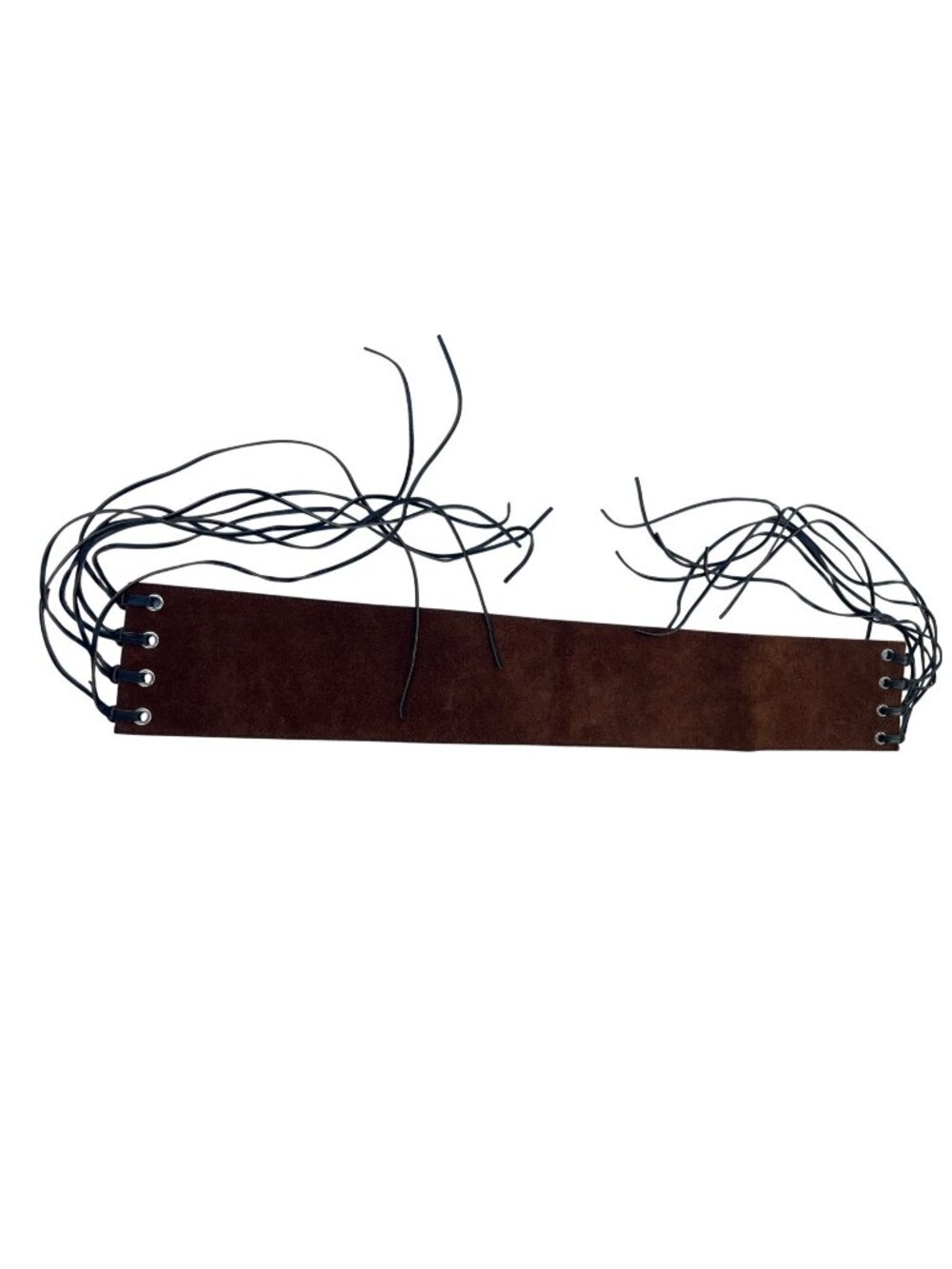 Handmade Brown Suede Corset Belt With Black Leather Laces & Grommet Detail 48i
